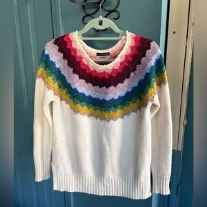 American Eagle Outfitters Rainbow Fair Isle Crew Neck Sweater